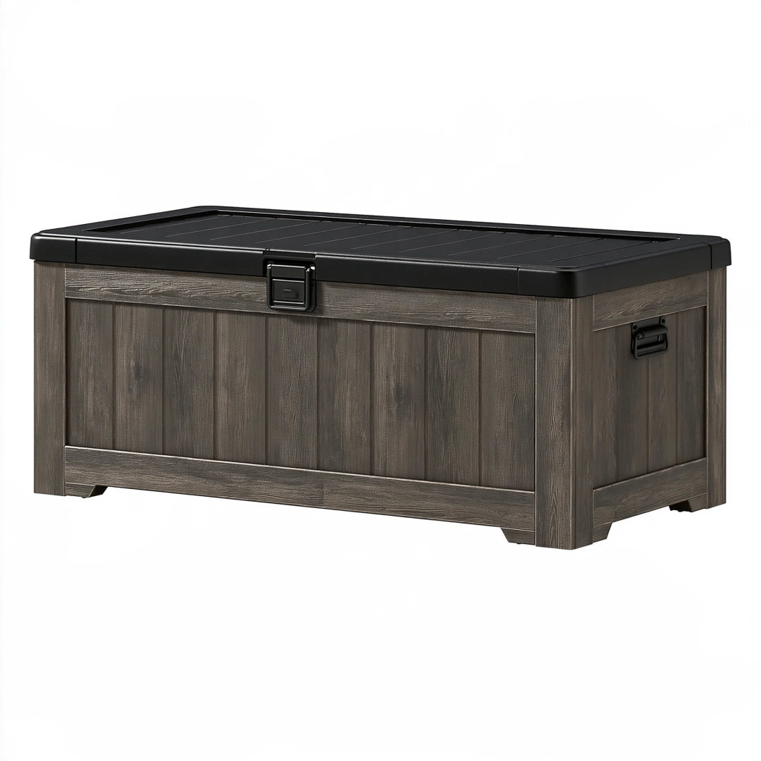 Auflagenbox 152 x 73 x 70 cm Kunststoff Grau Schwarz witterungsbeständig