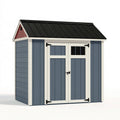 Gartenhaus 180 x 120 x 200 cm Holz Blau Creme mit Doppeltür und Satteldach