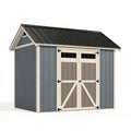 Gartenhaus 300 x 240 x 250 cm aus Holz in Grau mit Metalldach und Doppeltür