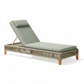 Gartenliege 200 x 75 cm mit Seilgeflecht in Salbeigrün und Beige verstellbar