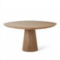 Esstisch 180 x 100 x 75 cm Holz Natur Oval mit geriffeltem Säulenfuß