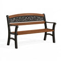 Gartenbank 122 x 63 x 86 cm Metall und Kunststoff Braun Schwarz Zweisitzer mit Armlehnen