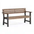 Gartenbank 120 x 60 x 85 cm Holz und Stahl Braun Anthrazit mit Rückenlehne